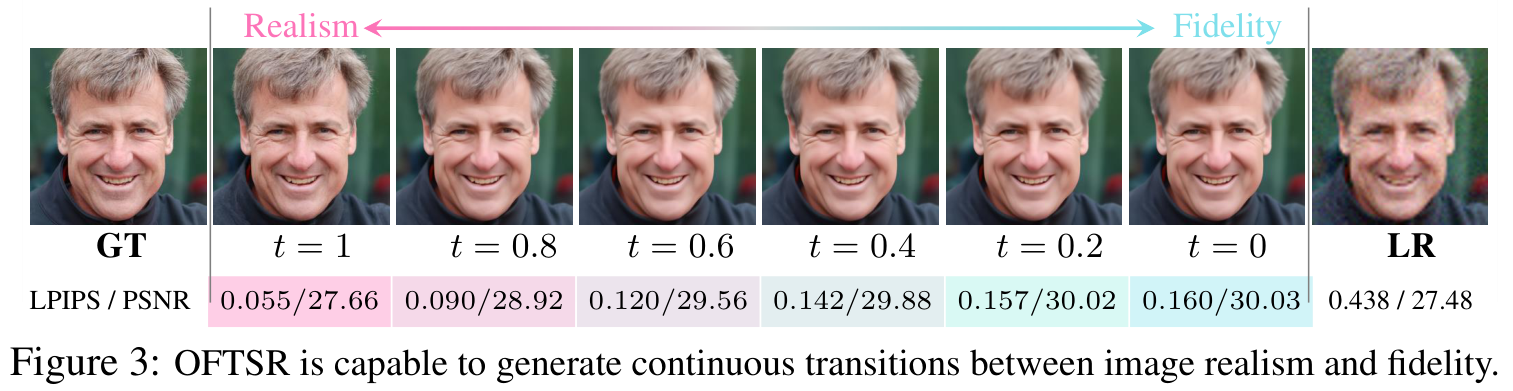 OFTSR fidelity-realism tradeoff visualization